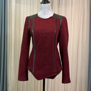 PLENTY by TRACY REESE Assymetricsl double zip pull Moto inspired jacket